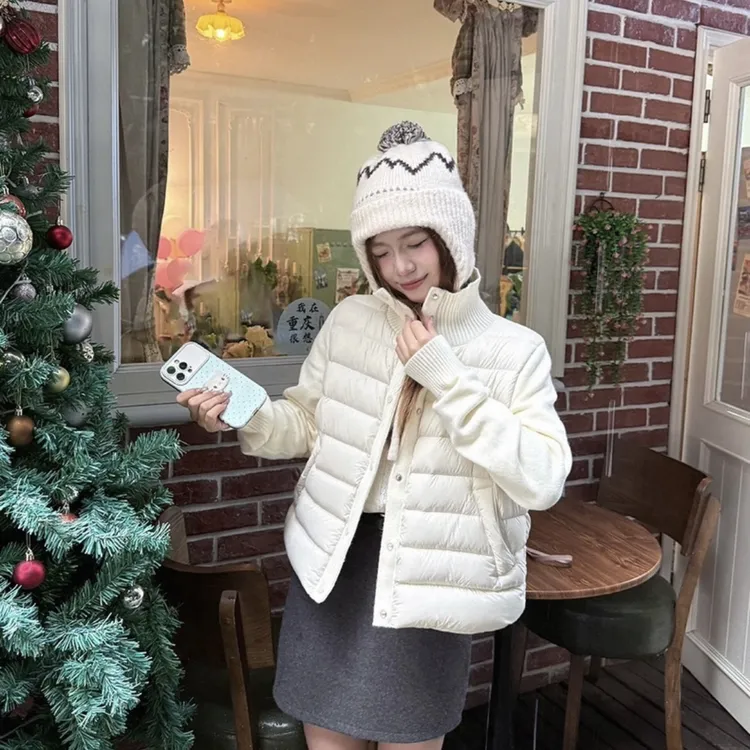 针织羽绒拼接排骨羽绒服ZYD092