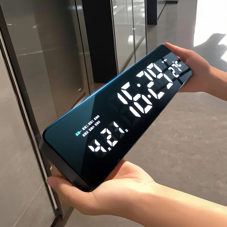 智能电子时钟2026新款客厅万年历led数字桌面自动对时闹钟表摆台商品图