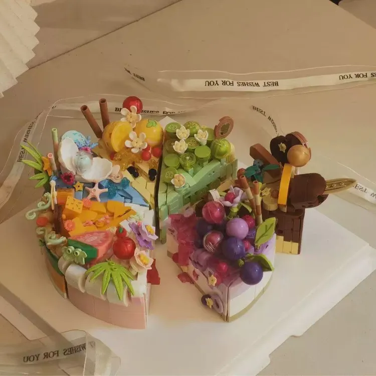 手工diy甜品蛋糕积木兼容乐高玩具摆件拼装益智女孩子生日礼物