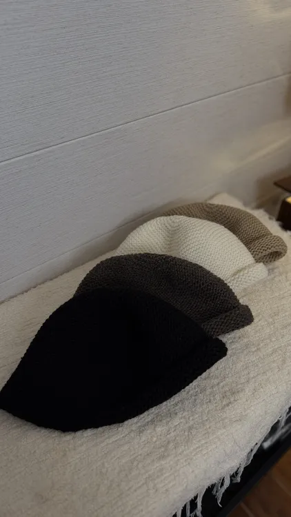 出口韩国粗针织卷边显脸小渔夫帽女羊毛混纺大头围毛线帽保暖护耳