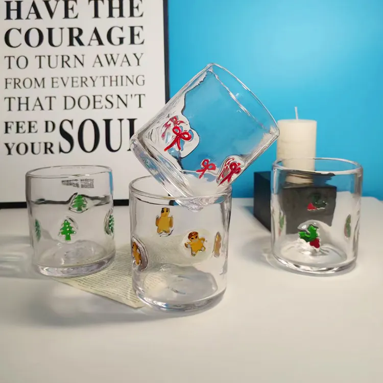 可爱卡通杯子ins加厚透明水杯牛奶杯玻璃杯小众少女果汁杯家用