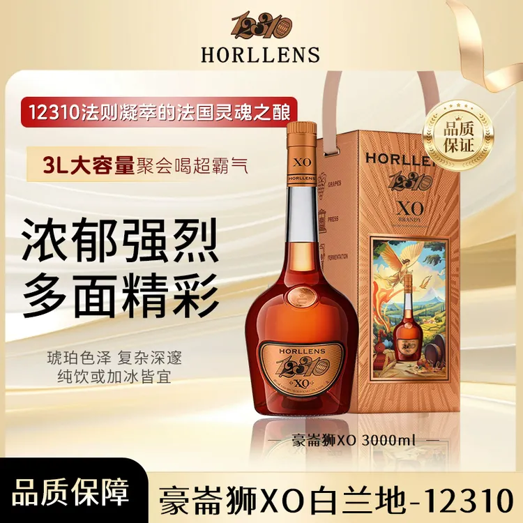 法国 豪崙狮XO白兰地   40度 3L礼盒装