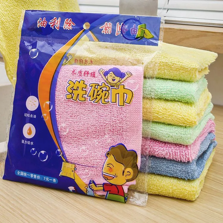 【壹品】加厚洗碗巾竹木纤维不沾油污抹布吸水不掉毛家用抹布