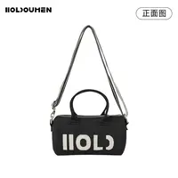 Holdoumen25秋季日常系列撞色针织提花圆筒包