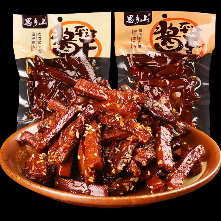 【厂家直销】思乡山平江条干125g湖南特产豆干辣味香干烟熏酱干