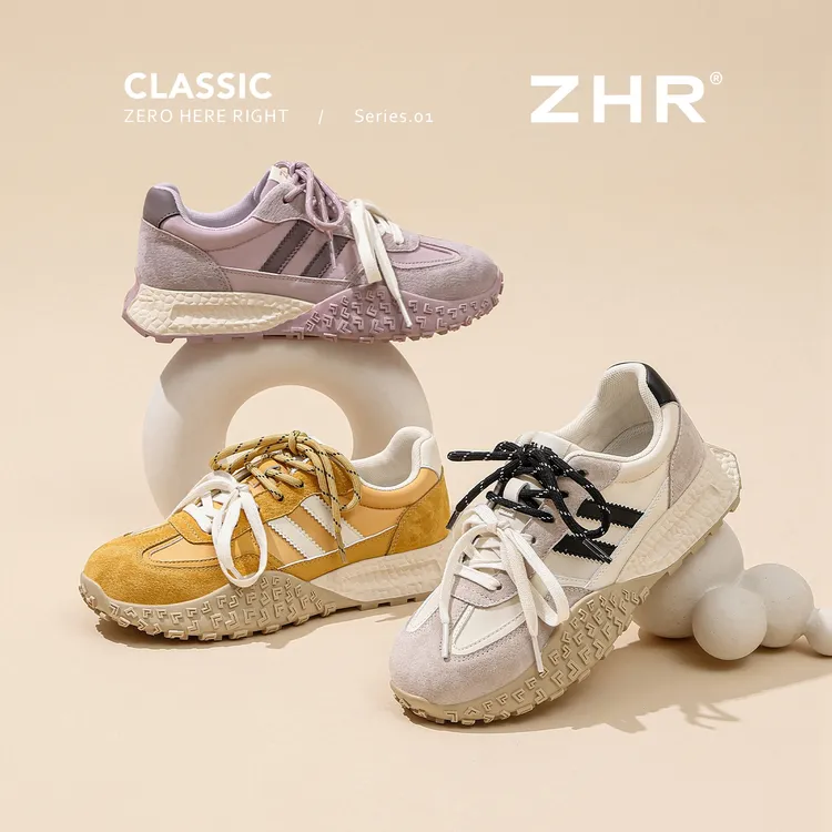 ZHR/则则厚底阿甘鞋女秋季新款马卡龙双鞋带学生德训鞋运动休闲鞋