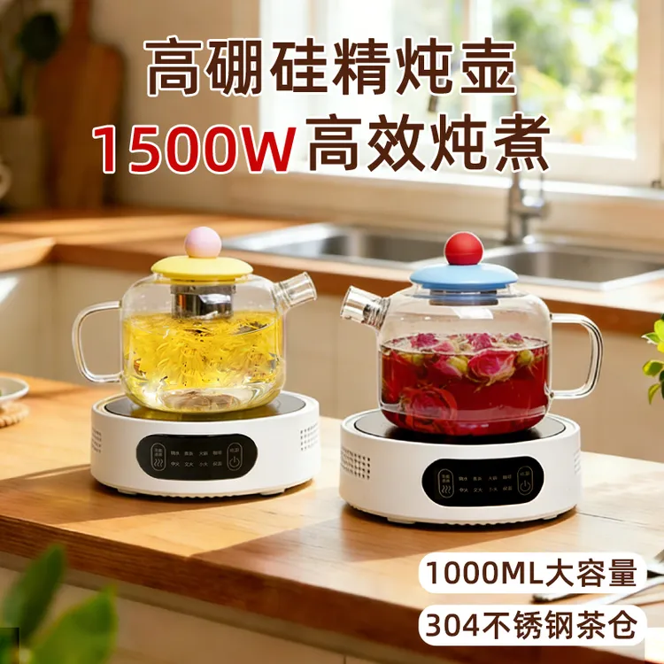 多功能玻璃茶壶煮茶壶带把大容量加热煮茶养生壶防爆ins高颜值