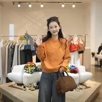 闵笑一【橘猫】新款温柔显瘦气质设计感休闲针织毛衣上衣