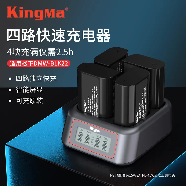 劲码BLK22电池BM069充电器 用于松下DC-S5 S5K S52 GH6相机非原装