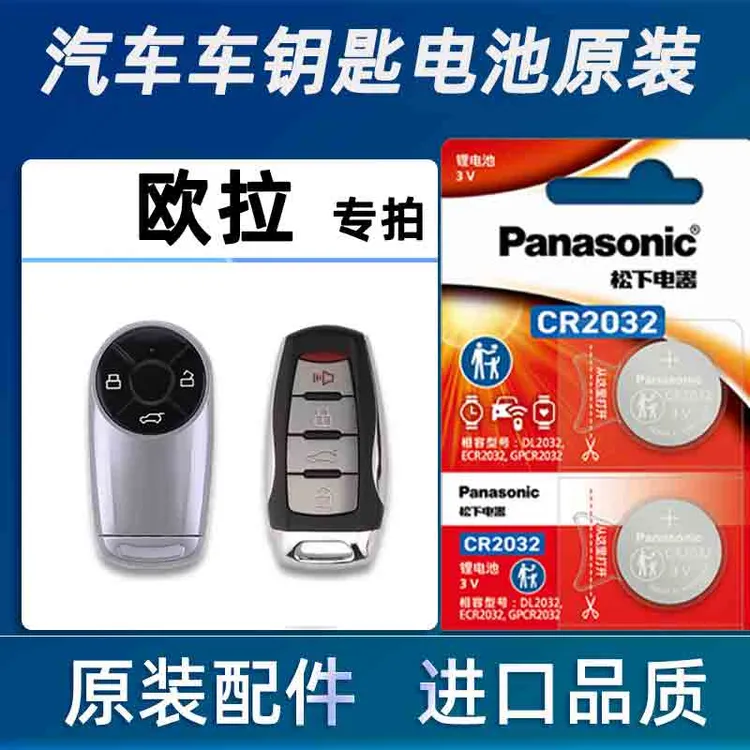 欧拉 好猫 黑猫 白猫车钥匙电池 欧拉mini新能源汽车遥控纽扣电子