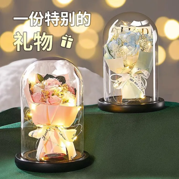 情人节永生花玫瑰花束情人节浪漫高档摆件送女朋友教师节礼物D862