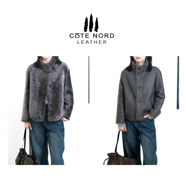 【小钱总】双面立领 拉贡lacon皮毛一体短款外套-YT H5-167-1
