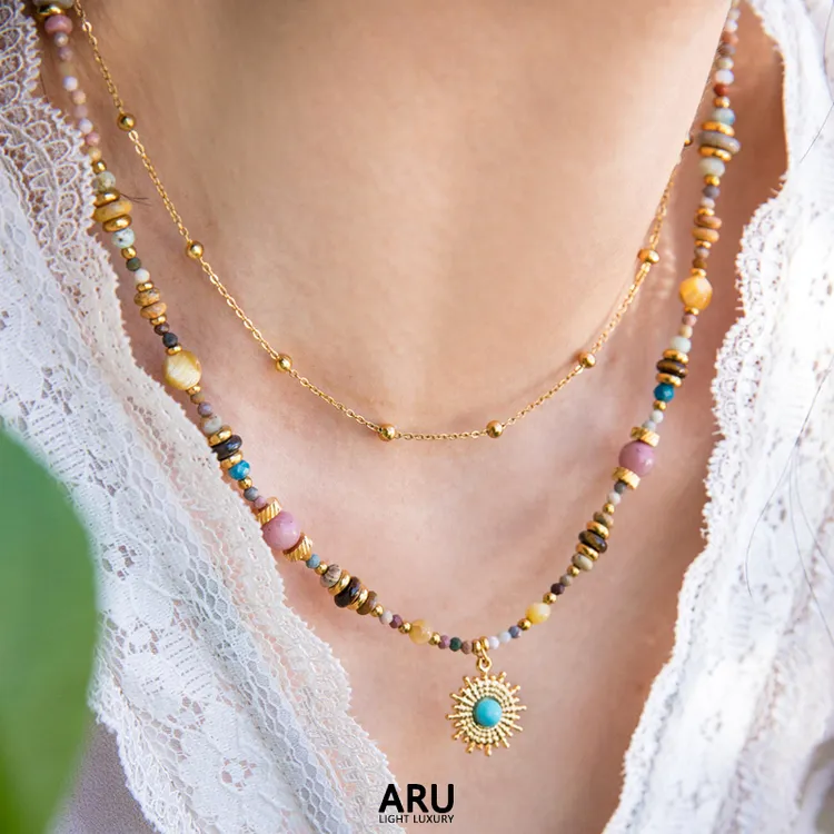 钛钢项链 梦境法式复古串珠项链气质高级感设计师小众百搭毛衣链