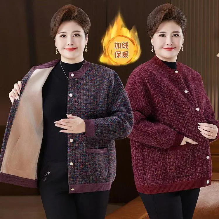 100-220斤特大码中老年女装加绒保暖大码厚外套加肥加大貂绒上衣