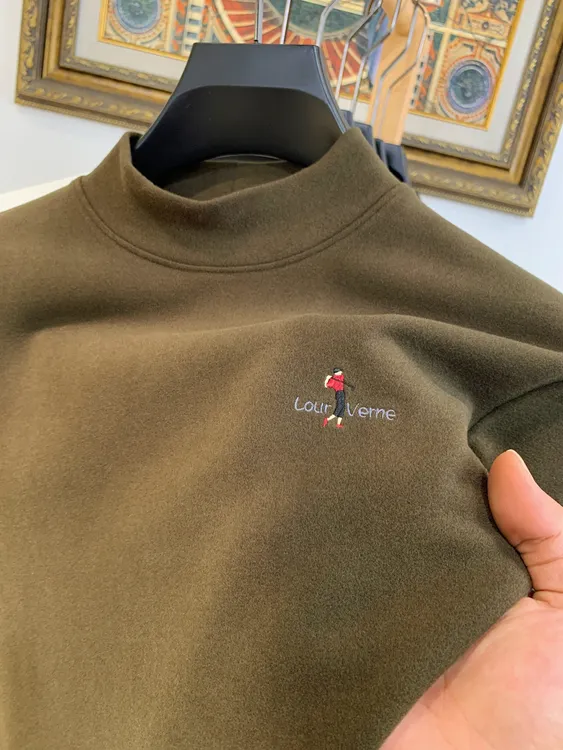 BOY NORMAN高档男士双面德绒秋冬加厚保暖内搭半高领t恤打底衫