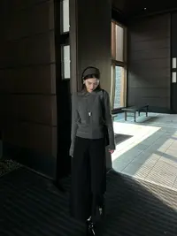 R123396W【羊毛】毛针织衫针织毛衫常规款毛衣V领打底衫翻领套头