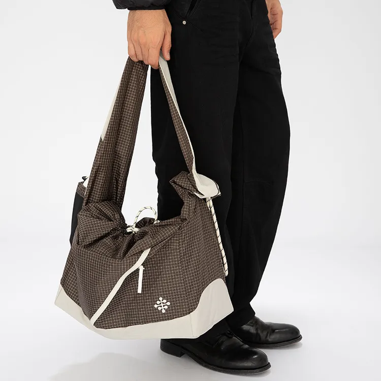 OD/ORANGEDRAGON 拼接撞色格纹多功能户外机能防水宽肩带斜挎背包