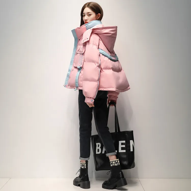 时尚潮牌短款工装羽绒服女2025冬季新款设计感小个子保暖百搭外套