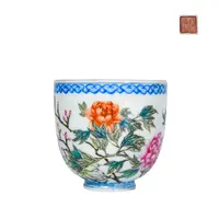 179.民国 粉彩花卉纹杯