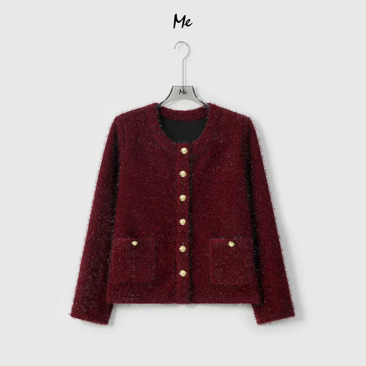 ME【珊瑚小金豆】超软长毛针茧型千金保暖时尚百搭休闲外套MESA6317