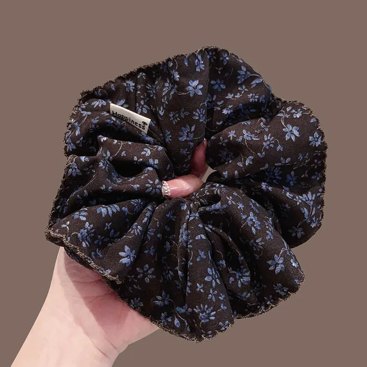 韩系碎花大肠发圈2025新款ins风扎马尾头绳氛围感发绳高级感发饰