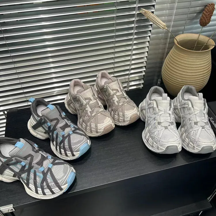 巴黎家绑带老爹鞋女鞋厚底增高2025秋季新款做旧脏脏鞋休闲运动鞋