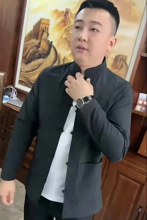 2025夏季新款男士中国风防晒唐装休闲复古立领盘扣中式网红中山装