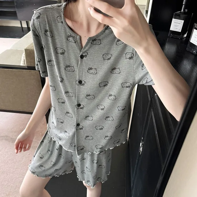 2025年睡衣女莫代尔棉短袖短裤可外穿家居服套装