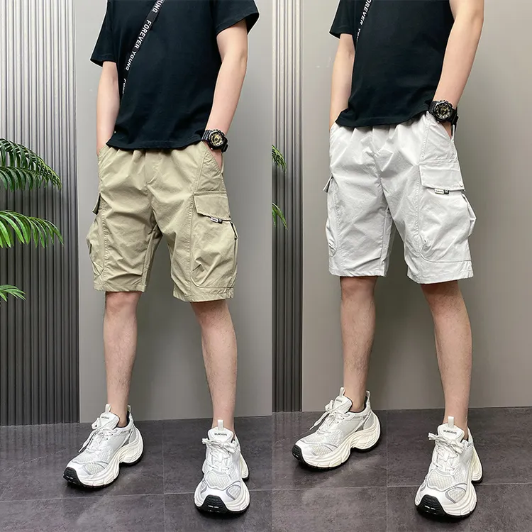 2025年夏季薄款潮流韩版痞帅宽松哈伦裤青年男士休闲五分短裤子男