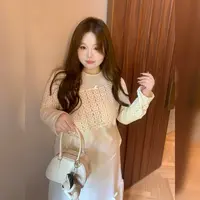 徐达布【少女告白】大码针织衫女微胖秋季白色内搭上衣Z37553C53