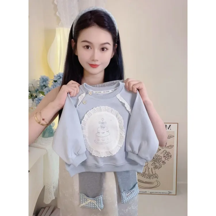 女童卫衣套装秋装2025新款儿童洋气时髦衣服宝宝两件套春秋潮