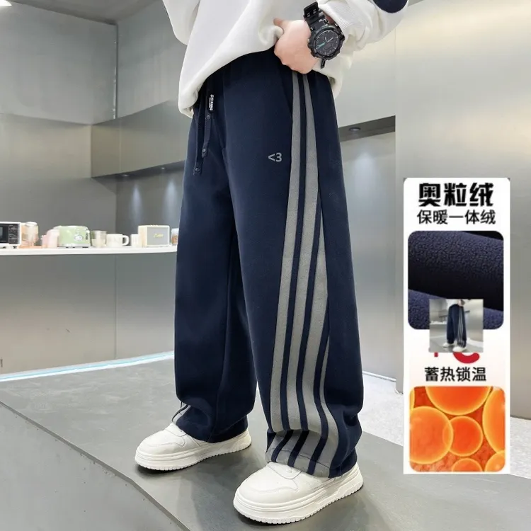 男童针织运动裤秋冬季加绒2025新款大儿童休闲裤子秋装长裤卫裤潮