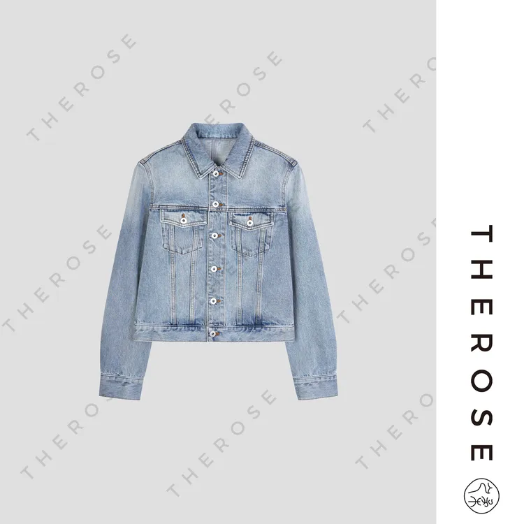 之柔【错位牛仔】土耳其进口经典水洗外套时尚休闲工装短款上衣夹克