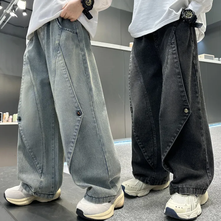 男童牛仔裤子秋季2025新款儿童装男孩休闲春秋款中大童长裤秋装潮