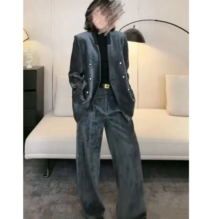 【极光】300斤大码胖mm显瘦遮肉气质高级西装加棉加厚套装宽松2025