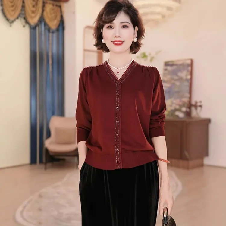 【秋】年轻妈妈秋时尚洋气套装2025新款洋气中老年上衣服两件套