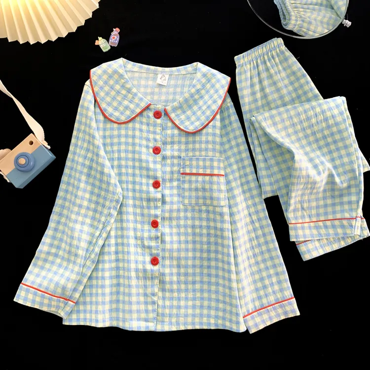 儿童睡衣女童春秋季云朵棉娃娃领公主风小女孩中大童初中生家居服