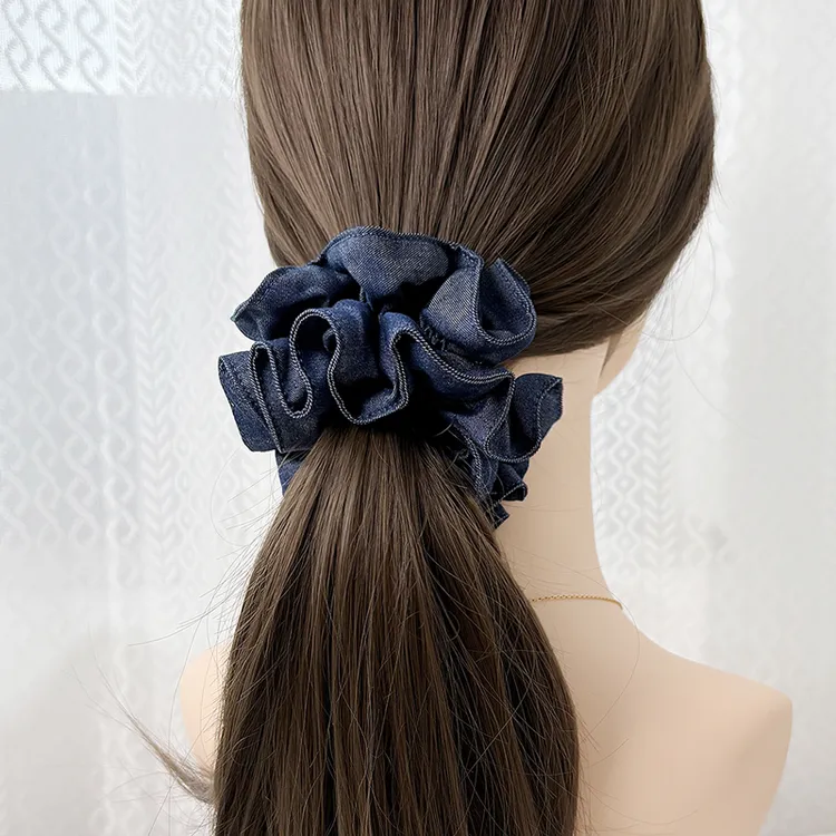 HUASE 牛仔大肠发圈扎头发绳2025爆款洋气精致小饰品女生配饰发饰