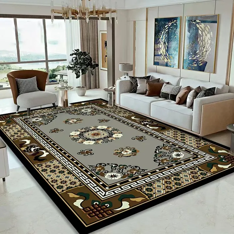 拉萨发货西藏包邮高端仿羊绒加厚地毯大面积床边茶几流苏藏式地毯