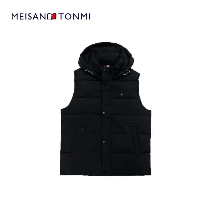 D6秋冬通勤防风羽绒男士马甲时尚休闲美式加绒加厚保暖男款上衣