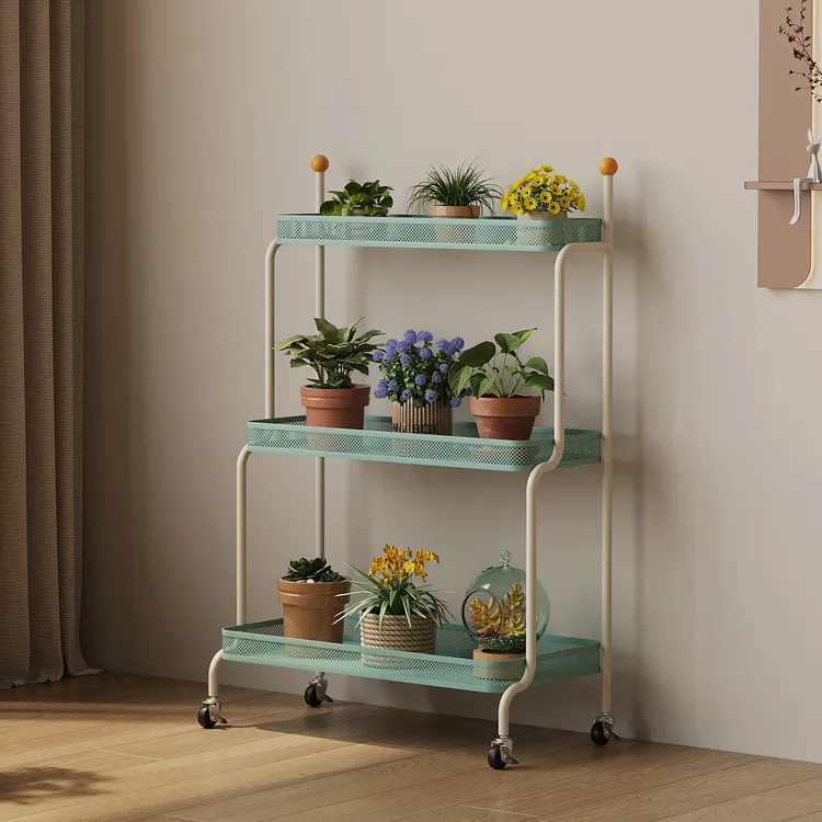 可移动花架家用阳台多层铁艺植物绿萝花盆架室内落地式盆栽置物架