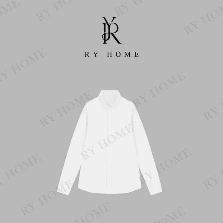 【容雨RYHOME】100%棉净版翻领长袖衬衫253C1538