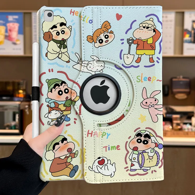 蜡笔小新ipad旋转皮套Air6新款pro2024平板壳Min6防摔十代9.7英寸