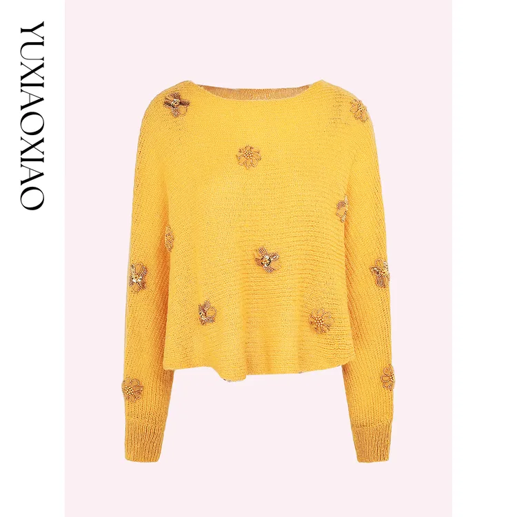 余潇潇【黄金海岸】慵懒绵羊毛马海毛混纺大圆领藏肉蝙蝠袖毛衣