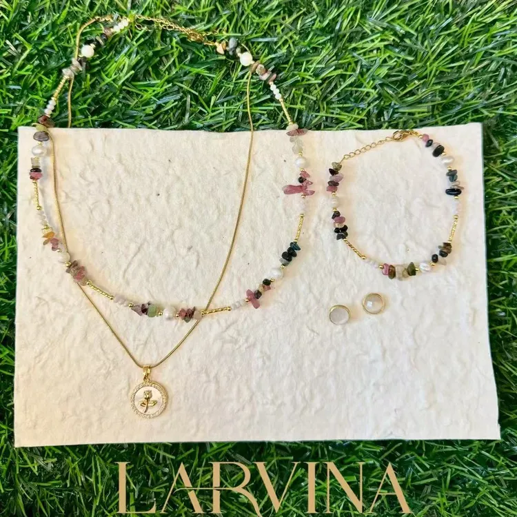 钛钢项链 钛钢项链 LARVINA复古法式手工三件套