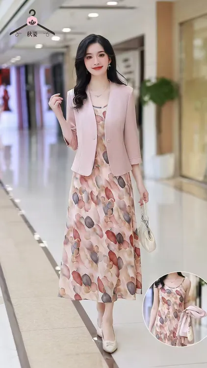 【T1671】高级感西服外套新款气质女神范套装裙西装连衣裙两件套