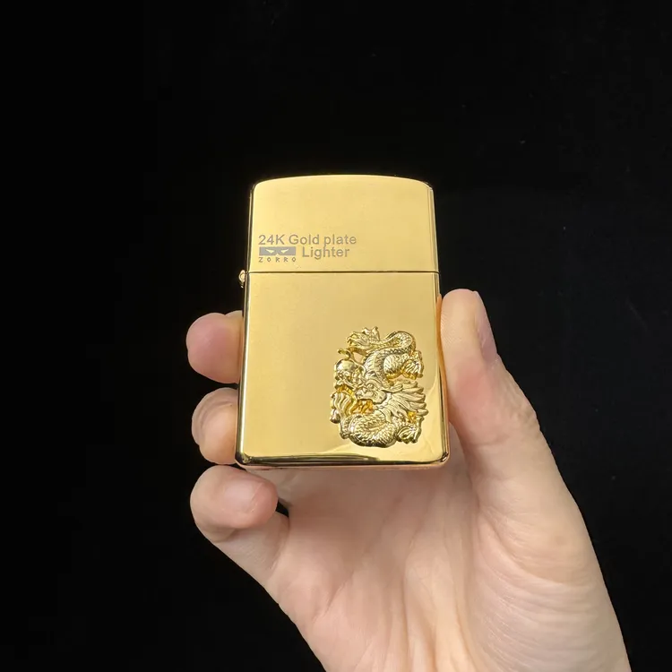 ZORRO佐罗24K镀金十二生肖官标内胆黄铜防风创意打火机金色贴章商品图