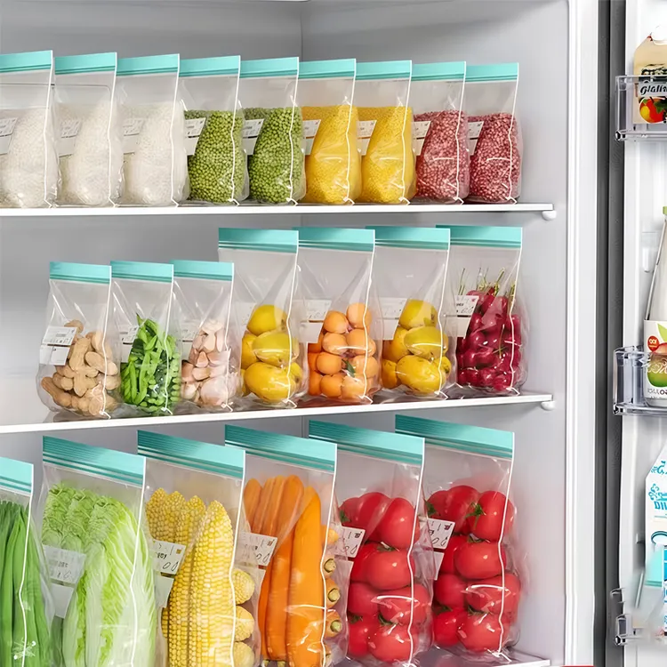 保鲜袋食品级密封袋家用冰箱专用冷冻自封袋带封口塑封加厚收纳袋商品图