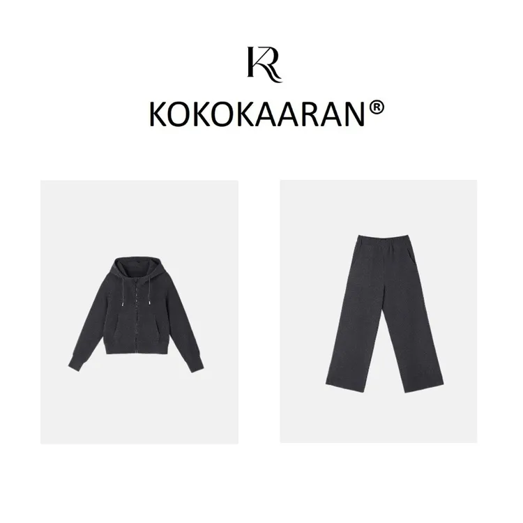 kokokaaran/可可咔伦“土豆泥套装”莱赛尔混纺质感外套/裤子250662