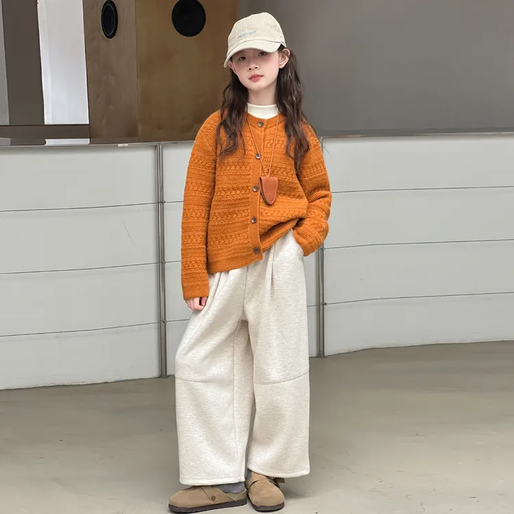 加绒加厚女童毛衣儿童开衫女孩秋款2025新款针织外套洋气麻花线衣